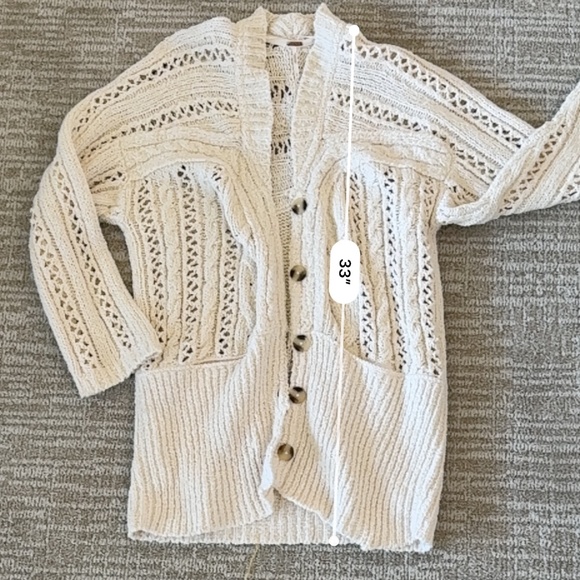 Free People Cable Cardigan Sweater - Picture 3 of 5